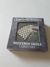GAME OF THRONES COASTER SET 5 SIGIL HOUSES HBO BNIP