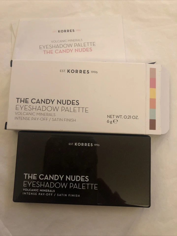 Палитра пастельных теней для век Korres The Candy Nudes 6 панелей вулканические минералы 6 г новые в коробке - Изображение 2 из 4