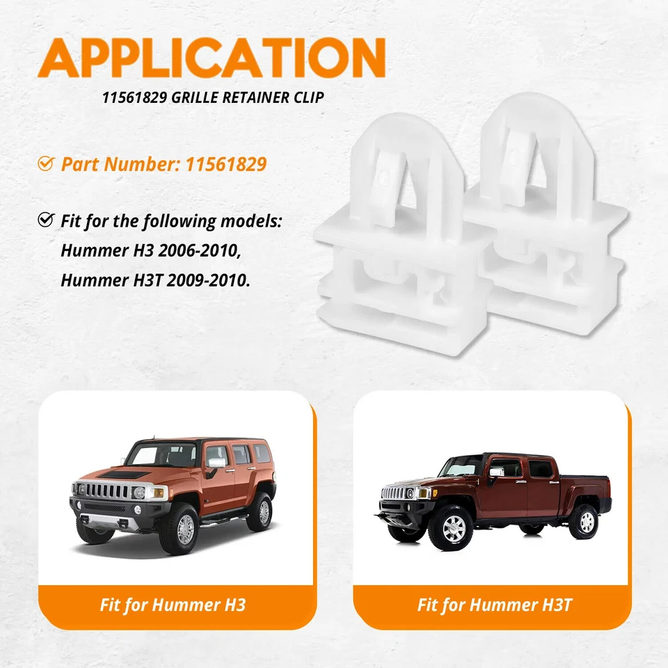 NUEVO 4 piezas clip de montaje de rejilla para Hummer H3 2006-2010 / 2009-2010 H3T 11561829 Foto 3 de 4