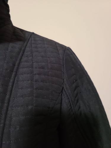 Womens Chicos Black Spring Bomber Jacket Zip Collar 1 Pockets Lined Zipper Cuffs - Picture 3 of 12