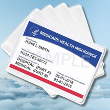 5 Pack - Medicare Card Holder Protector Sleeves - Clear Vinyl Credit Card Covers