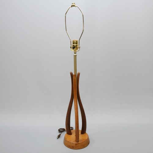 Vintage 34" Wooden Mid Century Danish Scandinavian Modern Table Lamp Teak? Light - Picture 5 of 12