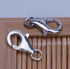 2pcs 13mm Big Sterling Silver Lobster Claws Clasp Necklace Bracelet Jewelry DIY