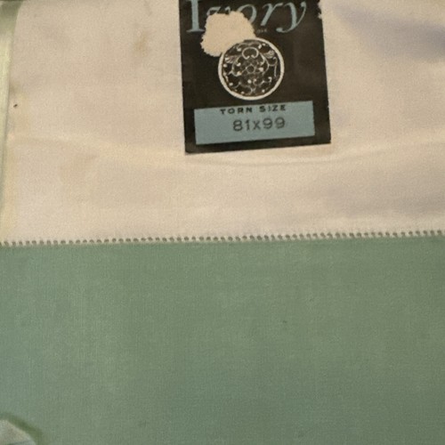 Vintage Ivory Brand Bed Sheet Pillow Cases Gift Set NOS Flat 81" X 99" Unused - Picture 3 of 5