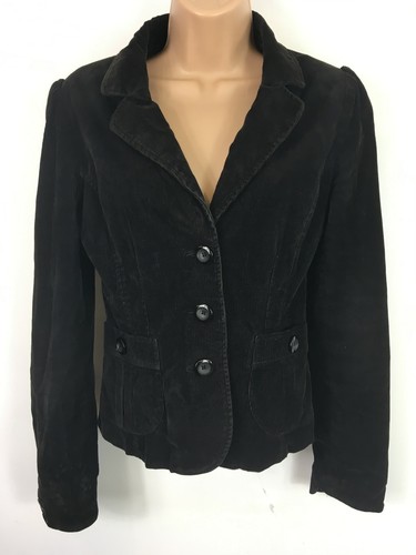 WOMENS H\u0026M BLACK CORDUROY BUTTON UP 
