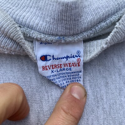 Vintage 90s Champion Reverse Weave Plain Grey XL Made In USA | eBay