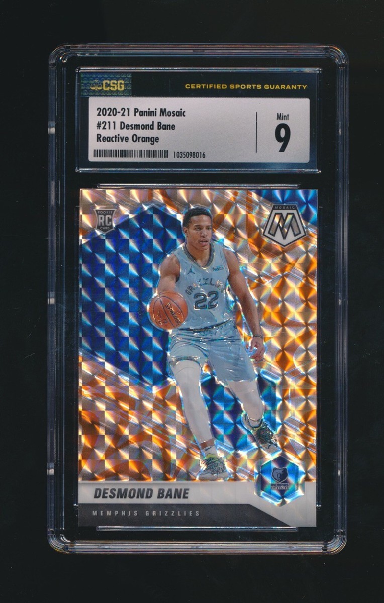 DESMOND BANE 2020 PANINI MOSAIC REACTIVE ORANGE RC #211 GRADED CSG