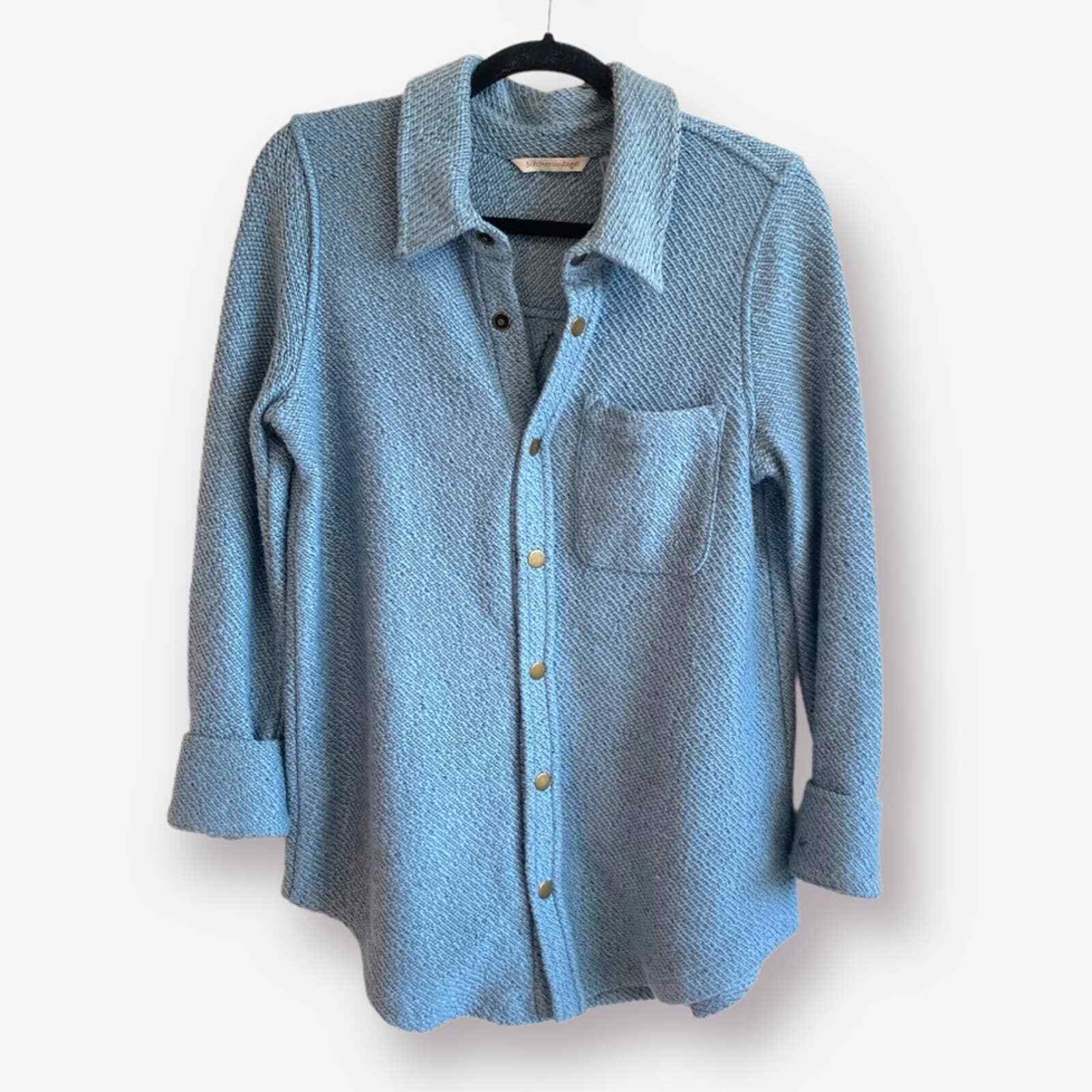 Soft Surroundings Thick Button/Snap Shacket Shirt… - image 1