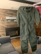 Vintage Army Smallshort Green Military Combat Vehicle Crewman Coveralls Jumpsuit