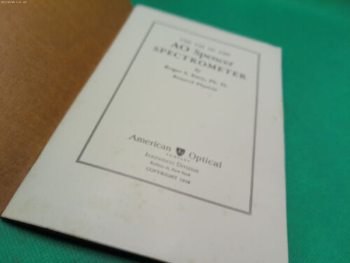 AO Spencer Spectrometer pamphlet vintage Estey 1938 American Optical - Picture 3 of 5