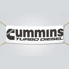 Cummins Turbo Diesel White Flag Turbol Diesel Engine Shop Garage (1.5x5 ft)
