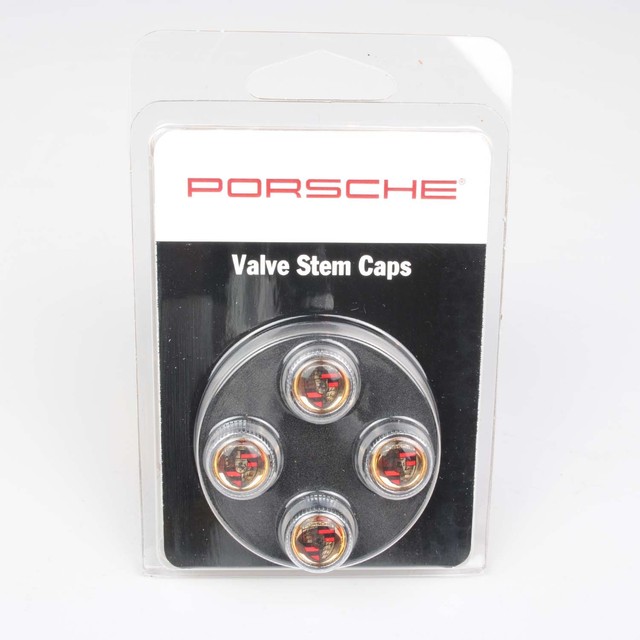 Genuine Porsche Valve Stem Cap Set (with Colored Crest) eBay