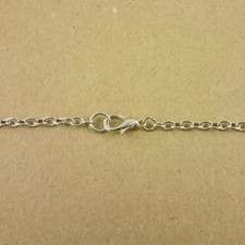 Platinum Colour Iron Oval 3x4mm Assembled Chain Necklace Nickel Free