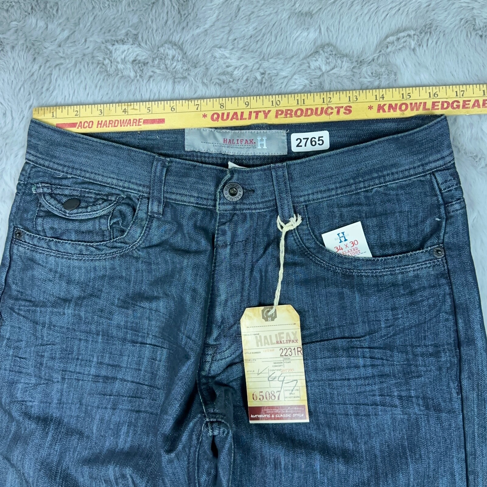 Halifax Jeans Mens 34x30 Dark Blue Skater Baggy Y2K Loose Southpole