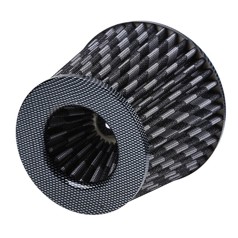 Car 3" Carbon Fiber Black Inlet Short Ram Cold Air Intake Cone Filter ...