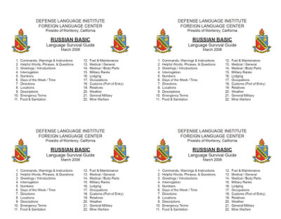 Defense Language Institute DLI BASIC RUSSIAN Text & 600+ MP3 Files Audio CD