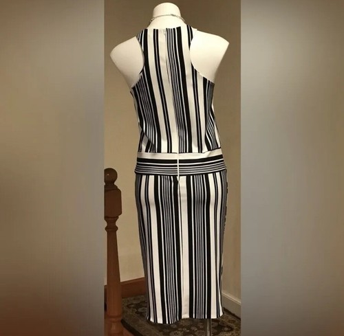 ASOS Black & White Stripes Sexy Dress NWT - Picture 3 of 14