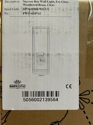 Davey Lighting DP7649/BR/WE/CL Box schmale externe Glaswandleuchte / IP44 UR