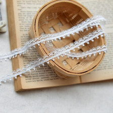 1/2 inch wide white - black -pink lace trim price per yard