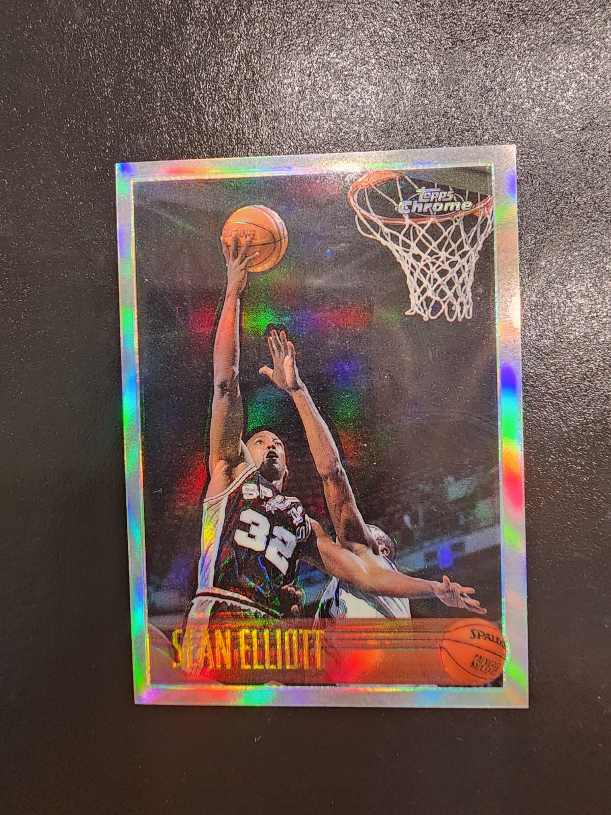 1996 97 TOPPS CHROME BASKETBALL REFRACTOR # 107 SEAN ELLIOTT - SET BREAK!!