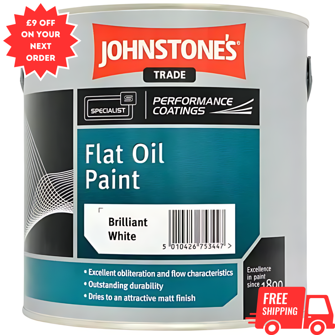 2.5L Johnstones Trade Oil (Solvent Based) Flat Oil Paint White eBay