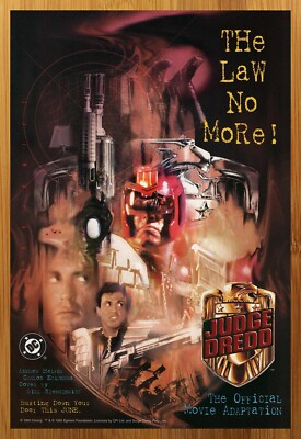 1995 DC Comics Judge Dredd Movie Adaptation Print Ad/Poster Stallone Promo Art