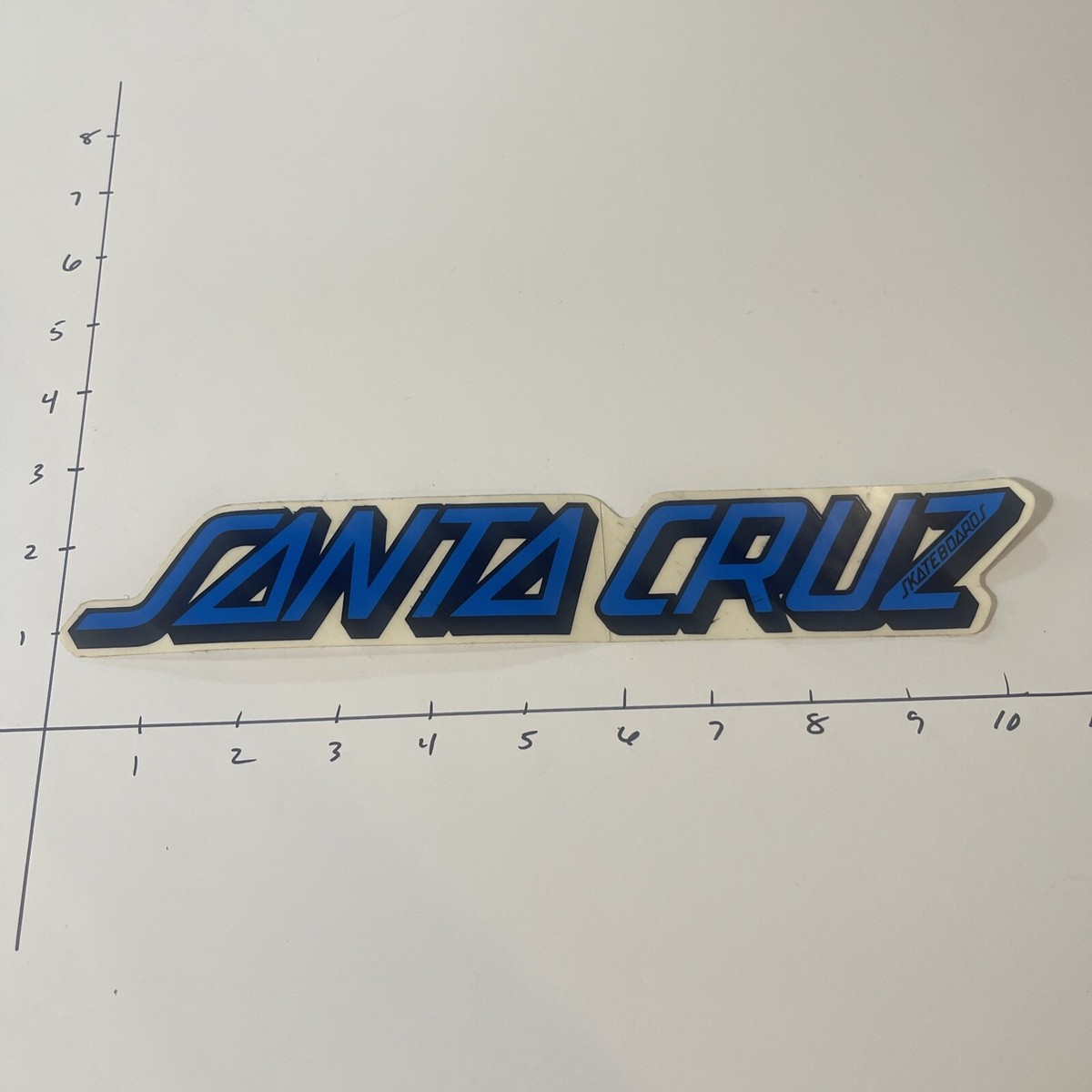Vintage 11” 1980's Santa Cruz Skateboards Sticker Large In Blue