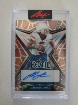 Jayden De Laura 2022 Leaf Exotic Giraffe Autograph Rookie Card SSP 3/5 Auto