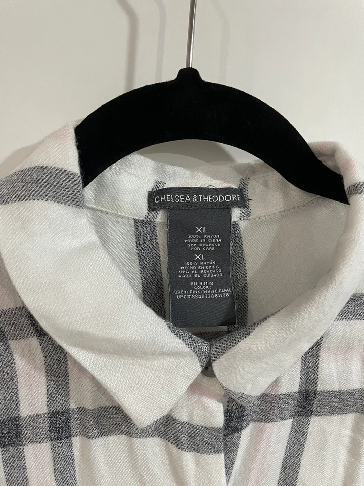 Camisa Chelsea & Theodore para mujer a cuadros multicolor talla XL Foto 4 de 4