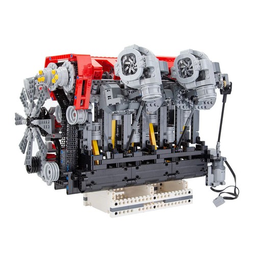 MOC Six Cylinder Four Stroke Gasoline Motorized Inline 6 Engine Building Blocks - Picture 7 of 12