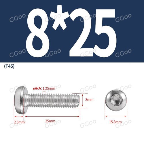 M2 - M8 Torx Pan Head Machine Screws Six Lobe Drive Bolts A2 Stainless Steel - Picture 66 of 73