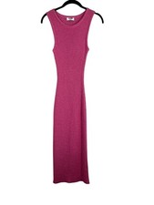 Rib Knit Sweater Tank Dress Pink S Bodycon Sexy Feminine Coquette Romantic Chic