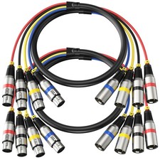 2 Pack 4 Channel XLR Snake Cable 3FT Male to Female Noise Free