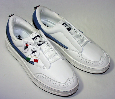 Fila Men's Sanati SL Wingtip Sneaker 1TM02031-148 Leather Upper, White/Blue, New