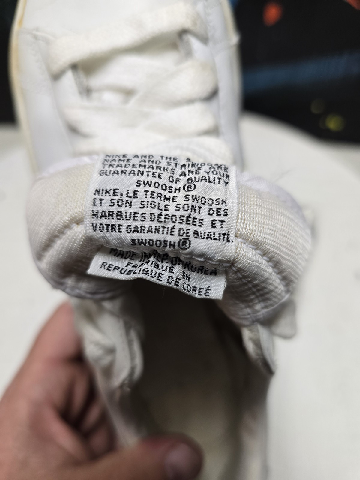 Nike VTG 80s 850709-KC5 Blazer Sneakers Size 7.5 White/Grey Suede Canvas Korea thumbnail 7