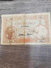 New Caledonia / Noumea 5 Francs, 1926 P-36a Serie R 52 Indochina Cir