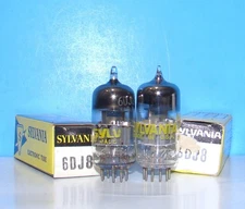 6DJ8 ECC88 NOS Sylvania radio audio amplifier vacuum tubes 2 valves tested 6DJ8