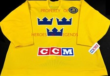 VINTAGE-PRO-56 * TEAM SWEDEN CCM LICENSED AUTHENTIC PRACTICE HOCKEY JERSEY