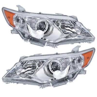 Labwork Pair Headlight For Toyota Camry 2012-2014 Projector Halogen Type Chrome