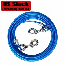 Dog Tie Out Cable 10 FT Steel Cable with Clips for Large Dogs Up to 165 Lbs