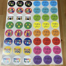 48PCS Thank You Stickers  1.5inch Small Business for Decorate Envelopes Sealing