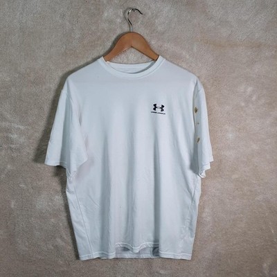 Under Armour Spellout T-Shirt Herren Large weiß Print Logo PA74
