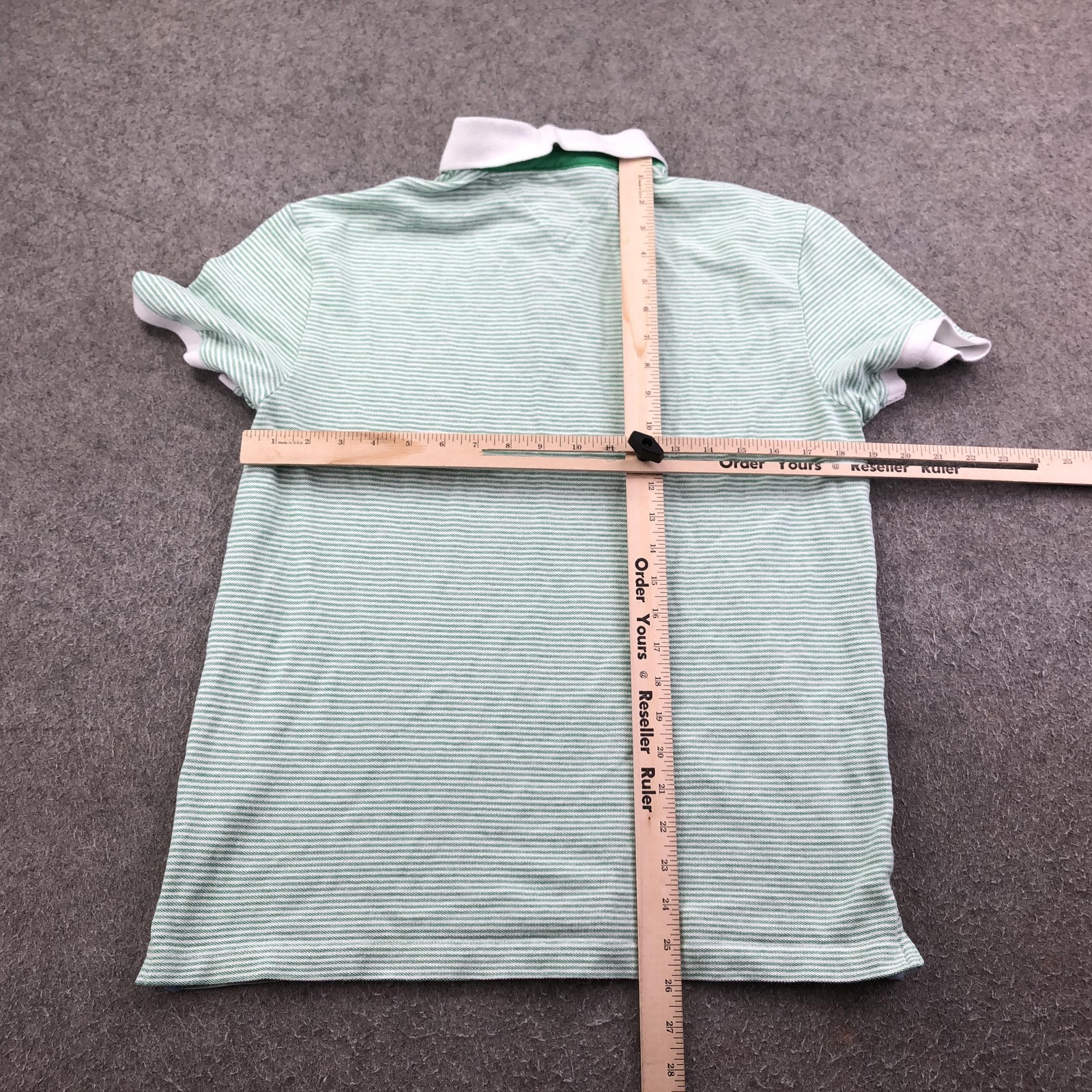 Tommy Hilfiger Polo Shirt Mens Medium Green Stripe Custom Fit Logo Casual thumbnail 10