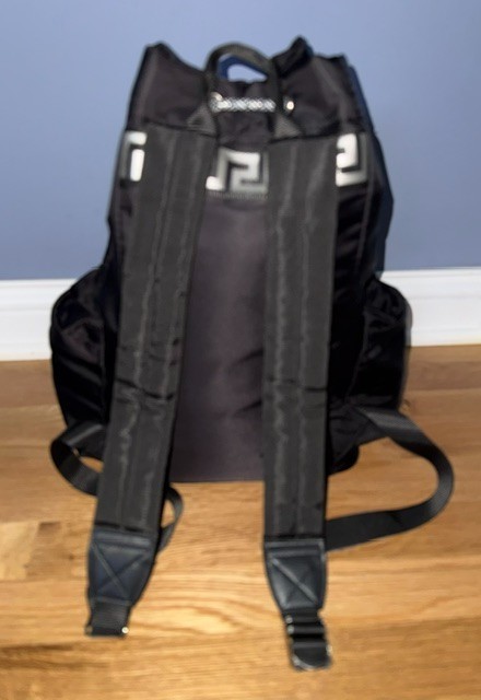 Versace Fragrances Black Silver Nylon Drawstring Backpack — image 4