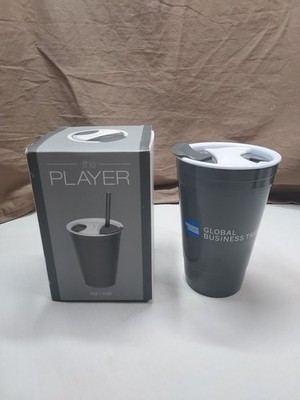 the PLAYER 16 oz double wall hot / cold acrylic tumbler Logo New In Box