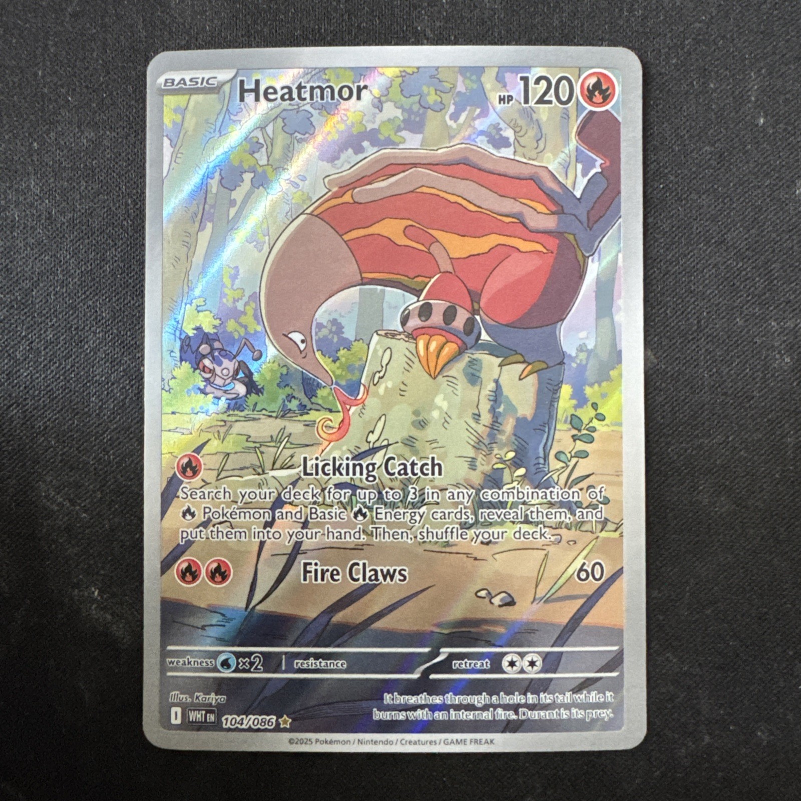 Heatmor 104/086 English White Flare Pokemon Card Near Mint!!!!