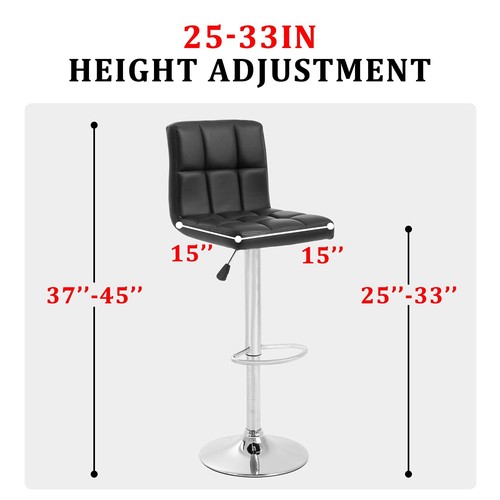 OffiClever Modern Bar Stool Set of 2 Counter Height Barstools Heigh Adjustabl... - Picture 3 of 8