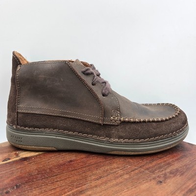 Clarks Nature 5 Mid Boots Men's 8.5M Brown Leather Suede Comfort Moc Toe Chukka