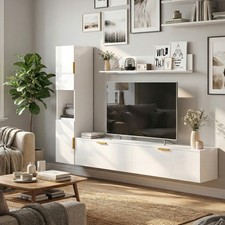 Produktbild - Wohnwand Wohnzimmer mit Wandregal und Aufbewahrungsschrank, Refurbished