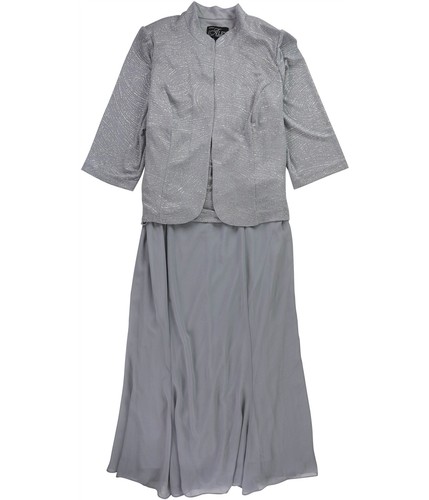 Alex Evenings Womens Metallic Bodice Dress Suit